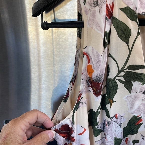 Entro Shorts Dress maxi Tropical Floral women’s Lg ,‎ sheer full split skirt - Picture 5 of 11